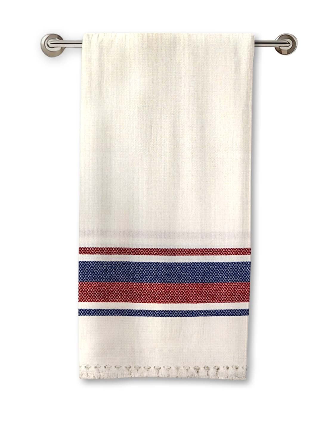 Premium Waffle White Coton Bath Towel by Athom Living - Athom Living