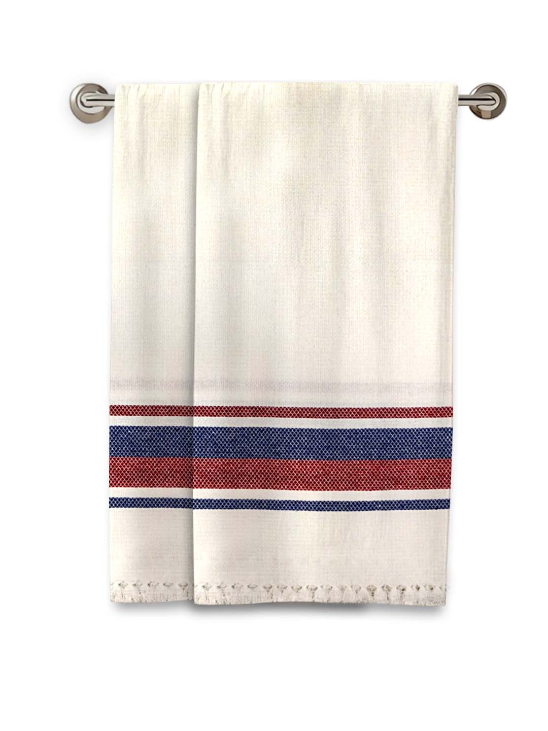 Premium Waffle White Coton Bath Towel (Pack of 2) by Athom Living - Athom Living