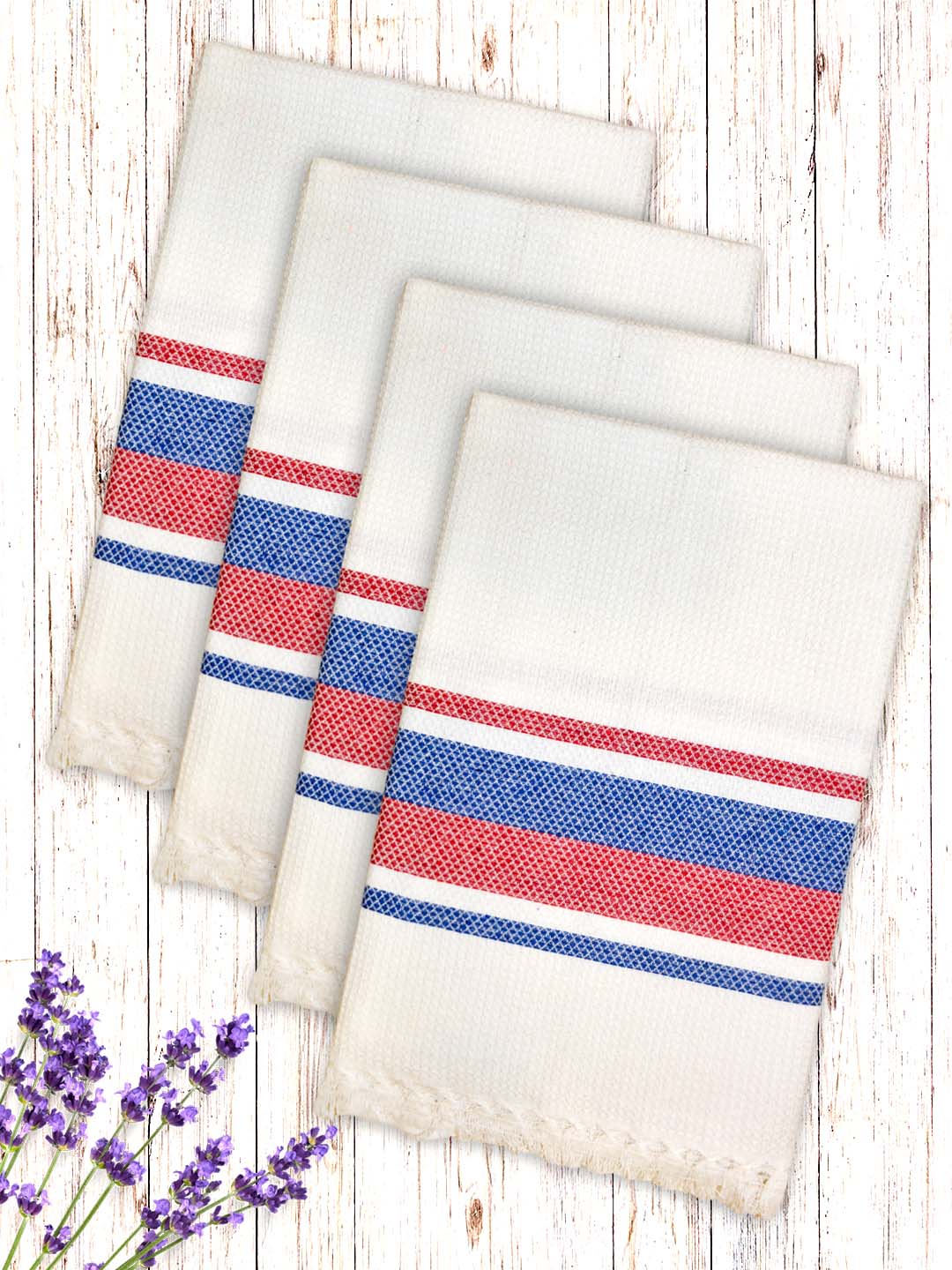 Premium Waffle White Coton Bath Towel (Pack of 4) by Athom Living - Athom Living