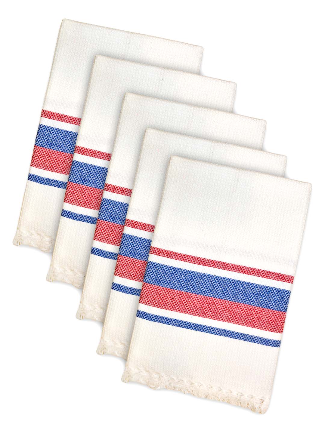 Premium Waffle White Coton Bath Towel (Pack of 5) by Athom Living - Athom Living