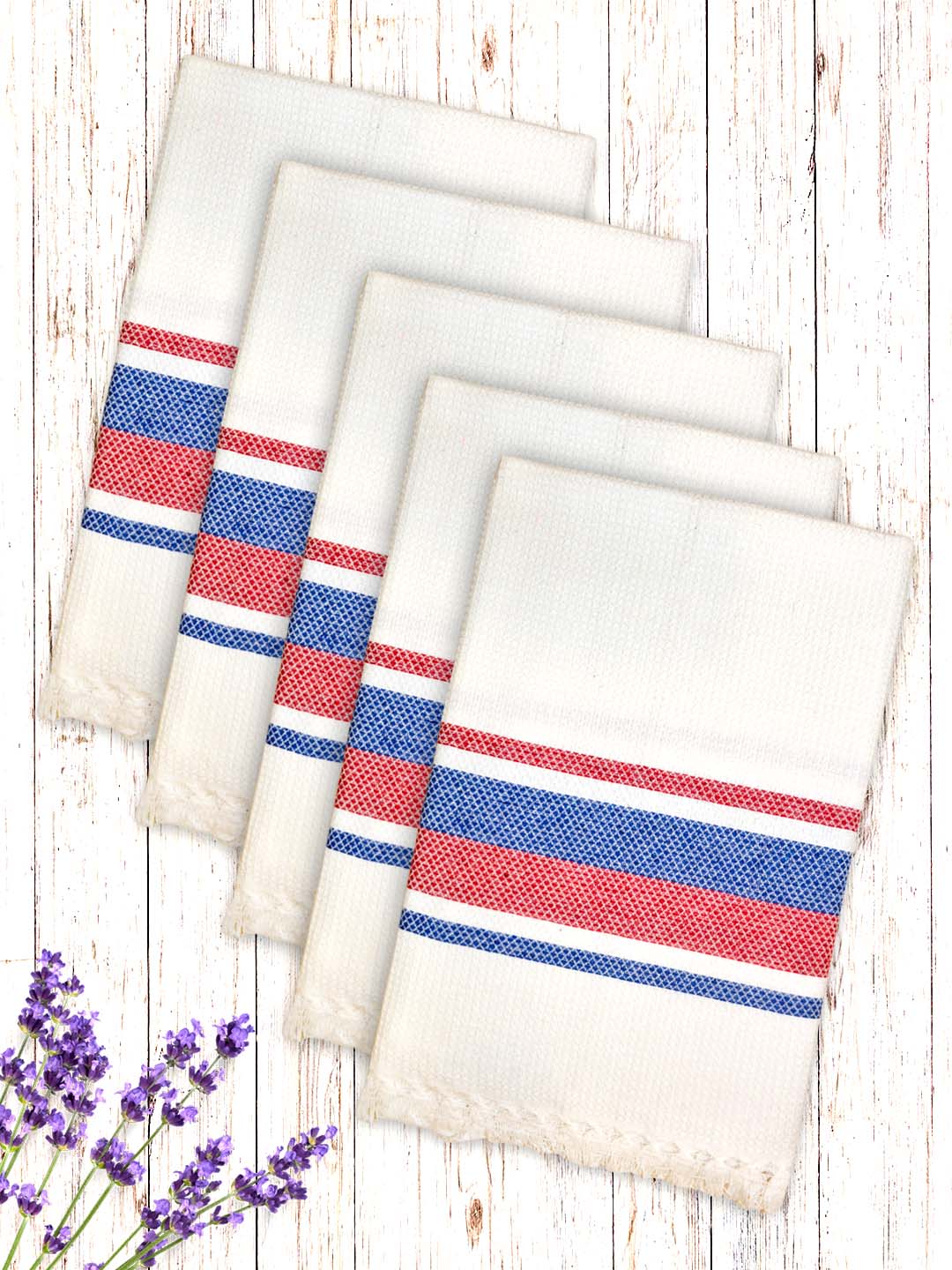 Premium Waffle White Coton Bath Towel (Pack of 5) by Athom Living - Athom Living