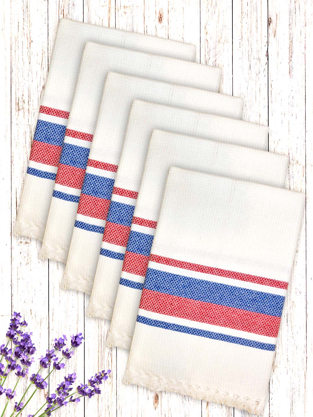 Premium Waffle White Coton Bath Towel (Pack of 6) by Athom Living - Athom Living