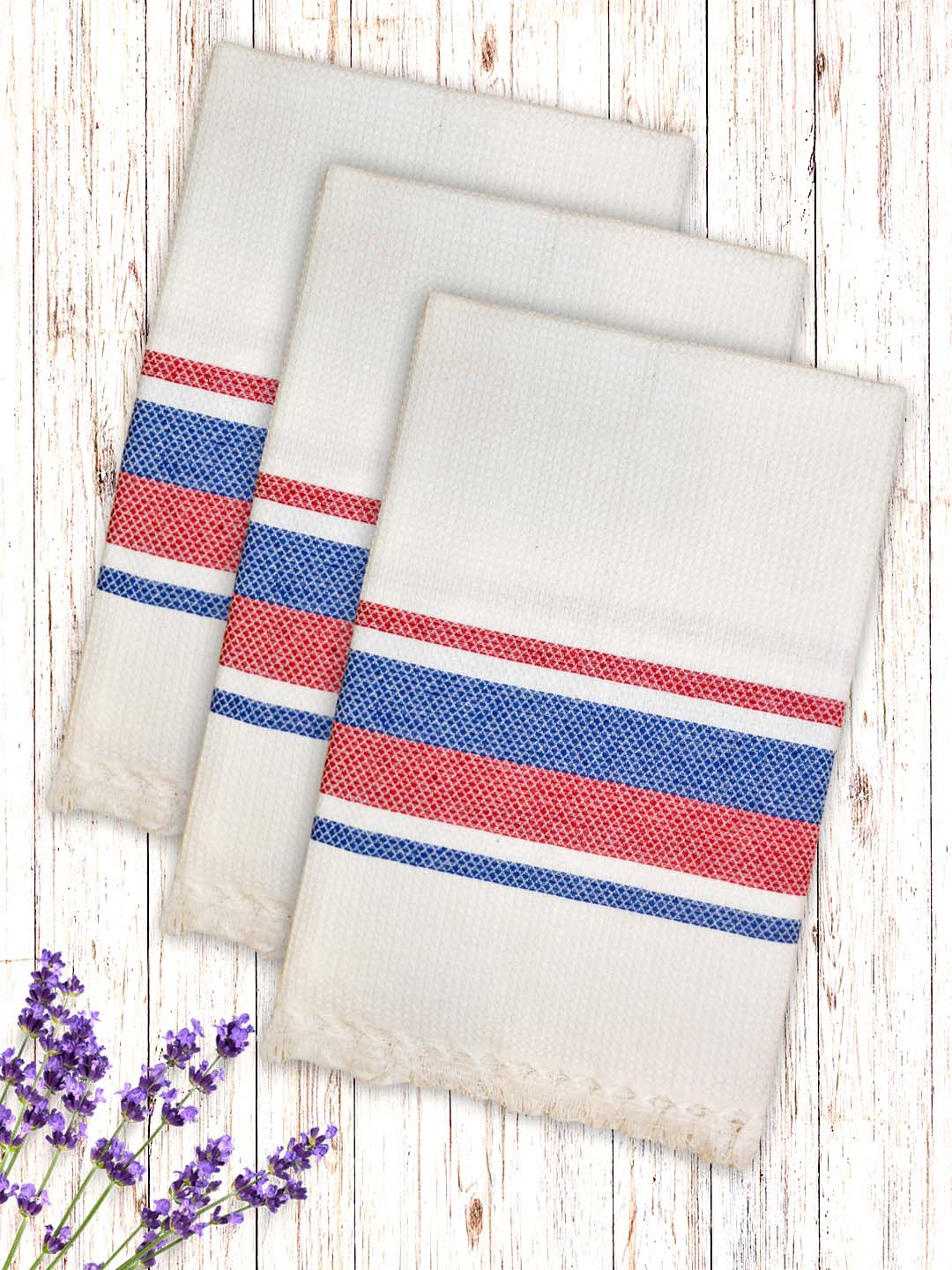 Premium Waffle White Cotton Bath Towel (Pack of 3) by Athom Living - Athom Living