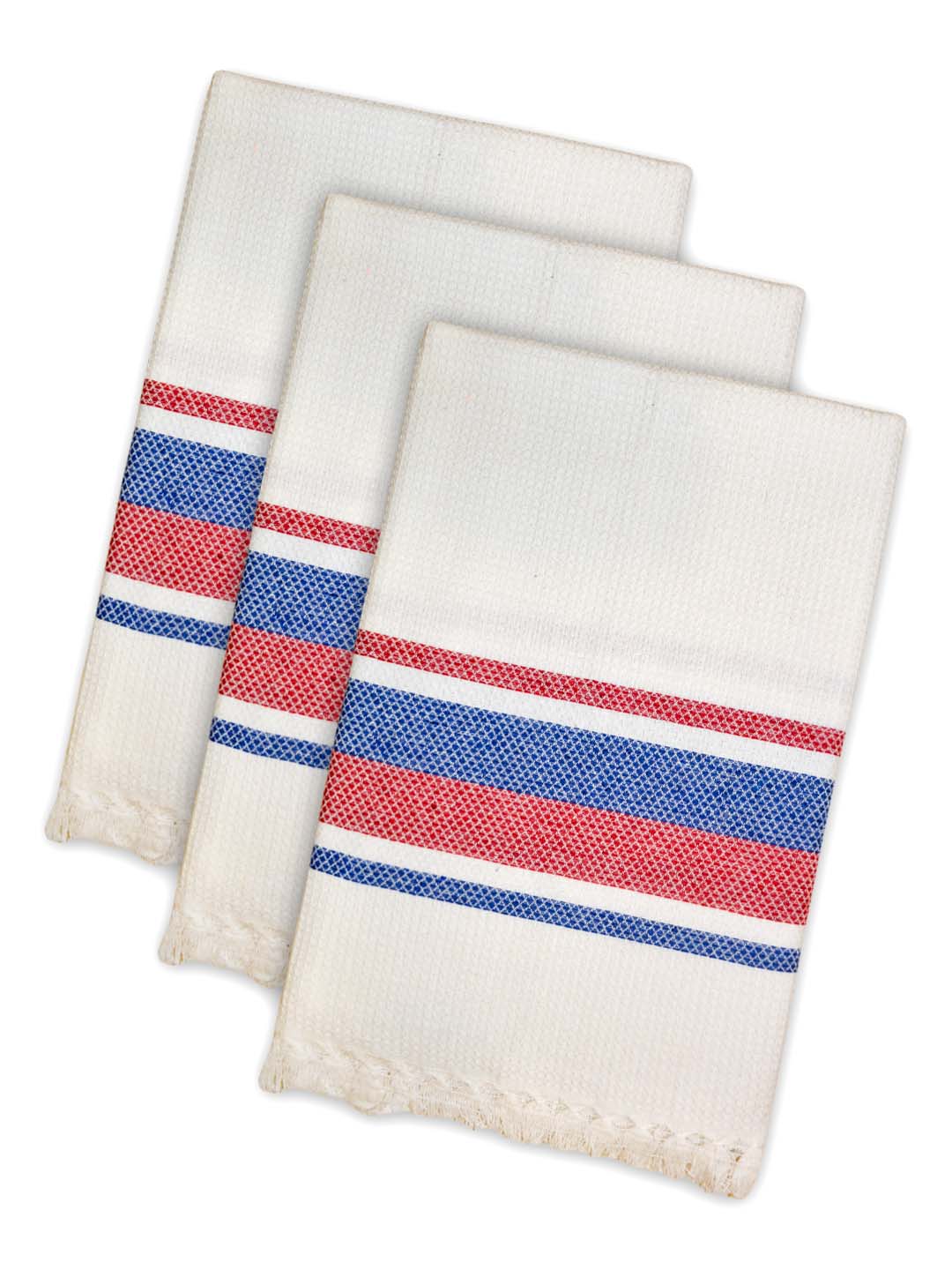 Premium Waffle White Cotton Bath Towel (Pack of 3) by Athom Living - Athom Living