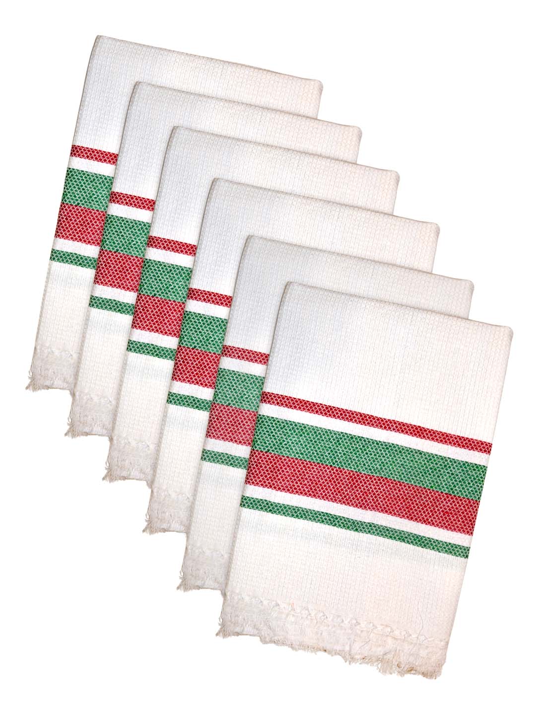 Premium White Waffle Coton Bath Towel (Pack of 6) by Athom Living - Athom Living