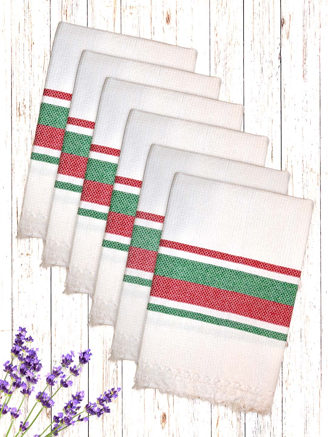 Premium White Waffle Coton Bath Towel (Pack of 6) by Athom Living - Athom Living