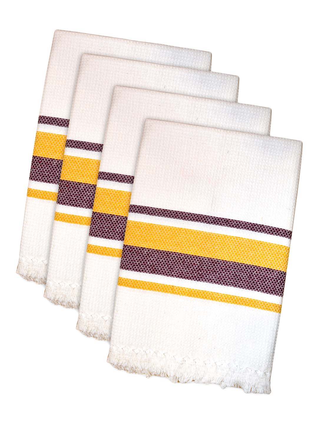 Premium White Waffle Cotton Bath Towel (Pack of 4) by Athom Living - Athom Living
