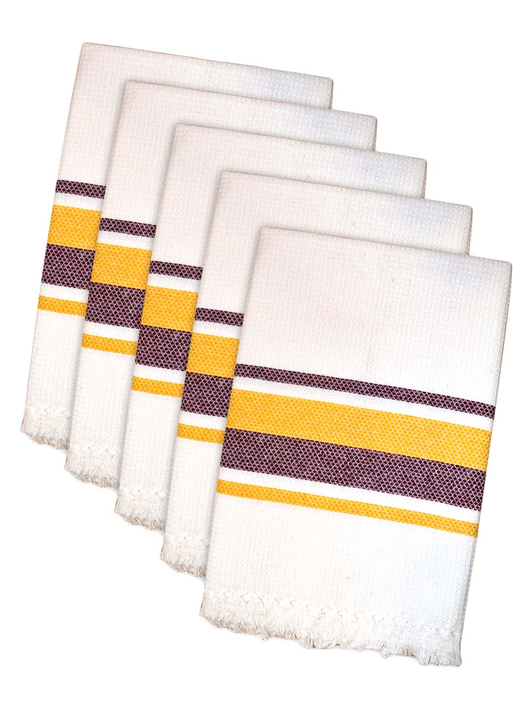 Premium White Waffle Cotton Bath Towel (Pack of 5) by Athom Living - Athom Living