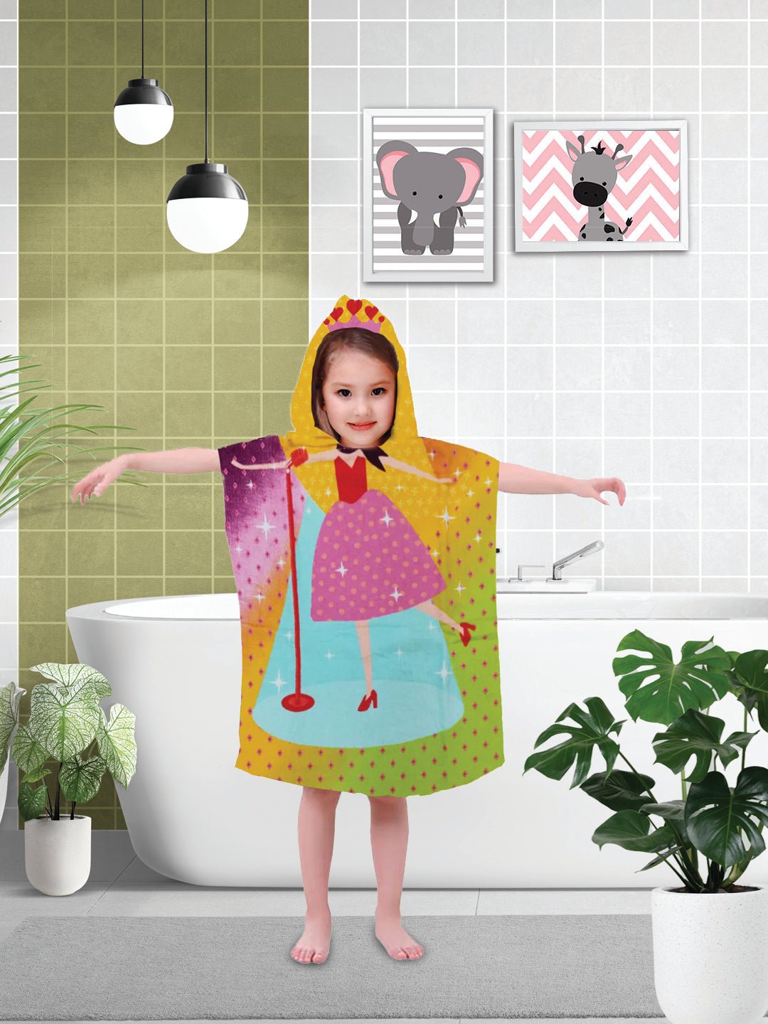 Princess Magic Kids Hooded Bath Towel Poncho by Athom Living - Athom Living