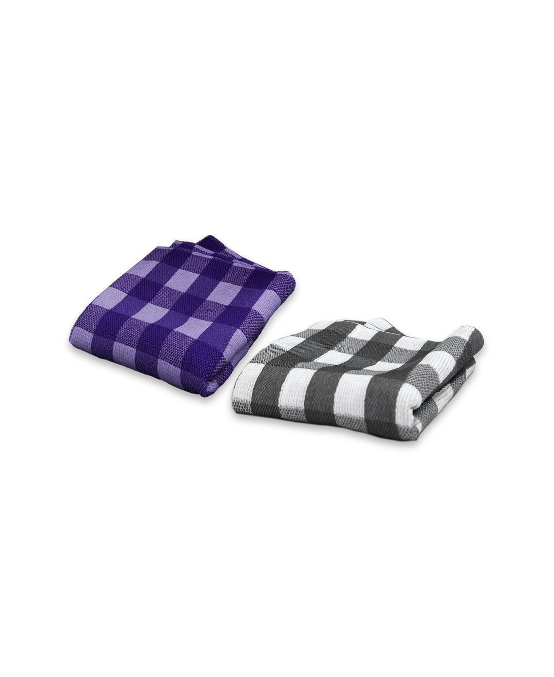Purple & Grey Light weight Premium Cotton Bath Towel (Pack of 2) by Athom Living - Athom Living