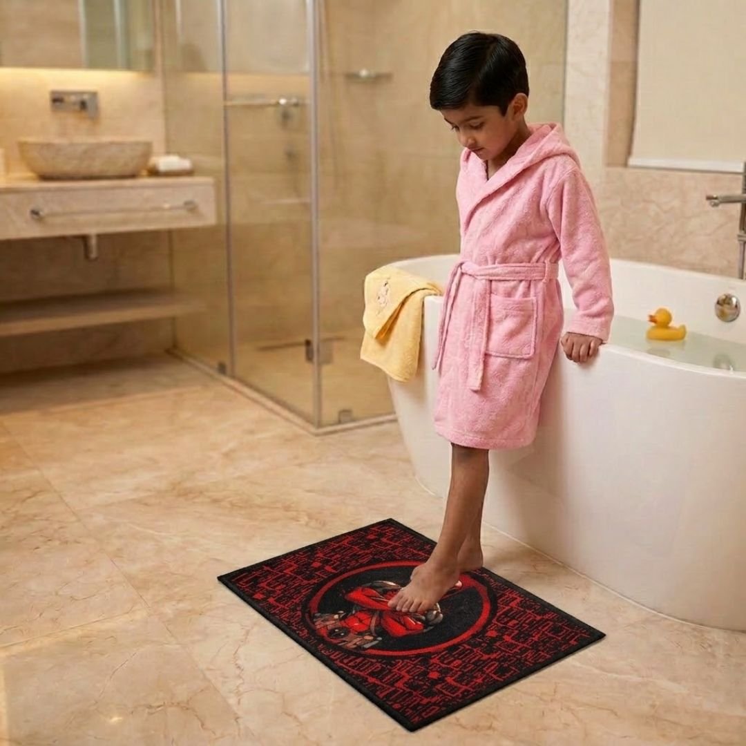 Red in Color Deadpool Kids Bathmat Combo - Pack of 2 by Athom Living - Athom Living