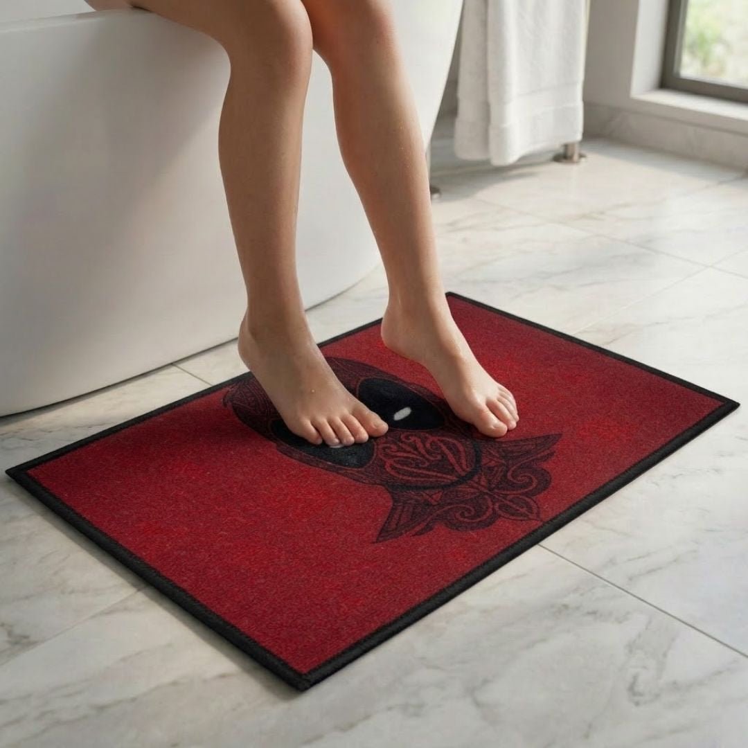 Red in Color Deadpool Kids Bathmat Combo - Pack of 2 by Athom Living - Athom Living