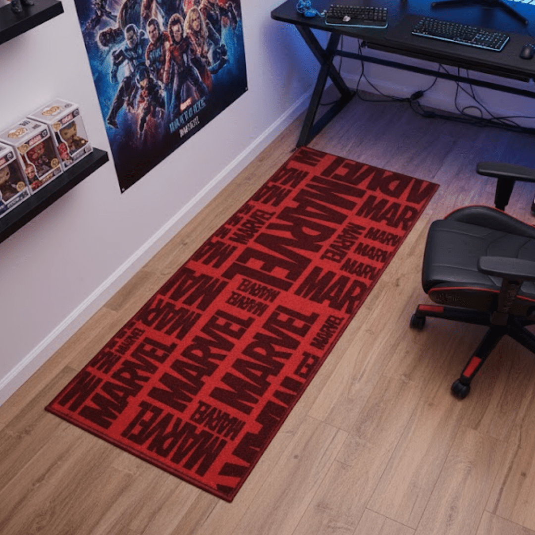 Red Marvel Themed Kids Runner Carpet(60x140 cm) by Athom Living - Athom Living