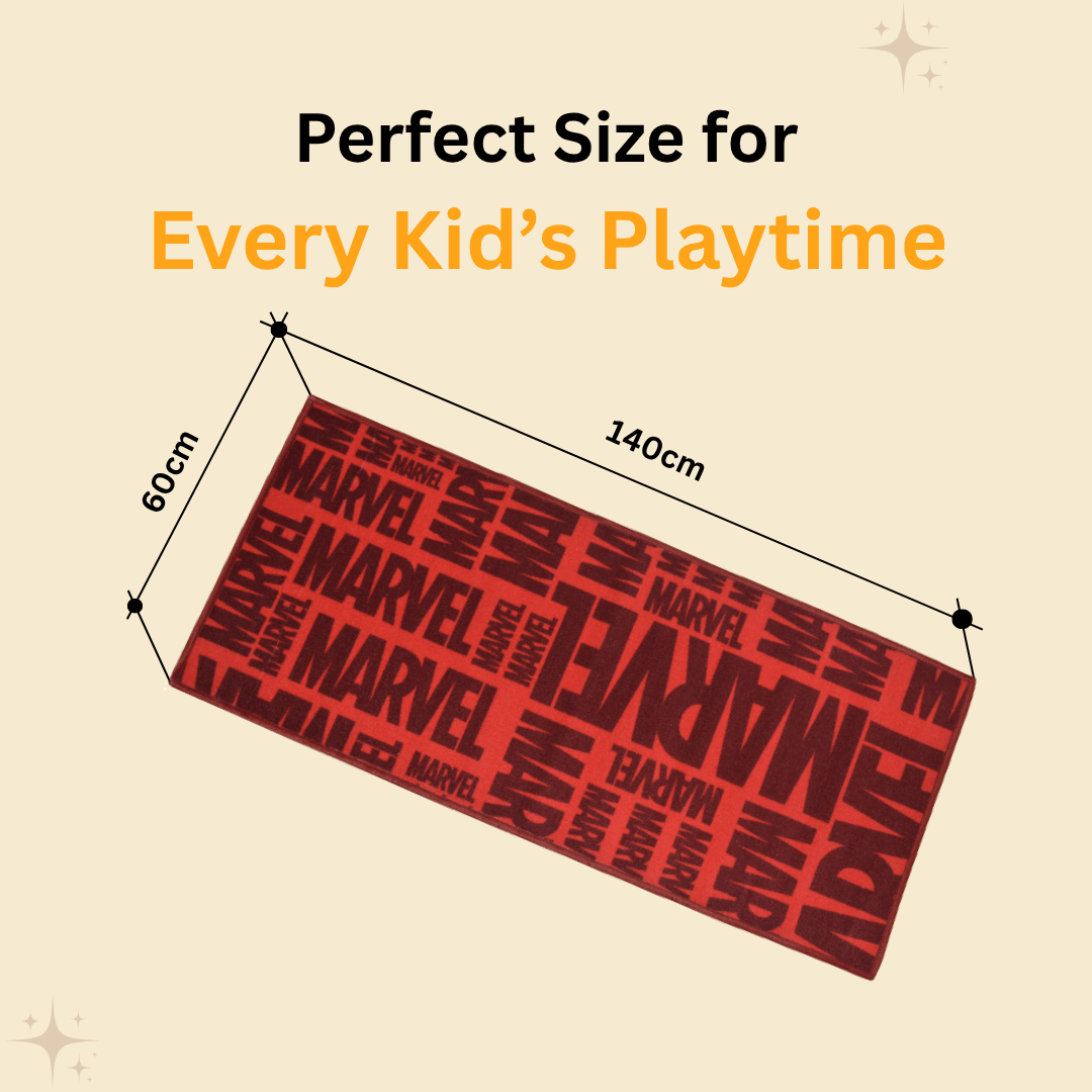 Red Marvel Themed Kids Runner Carpet(60x140 cm) by Athom Living - Athom Living
