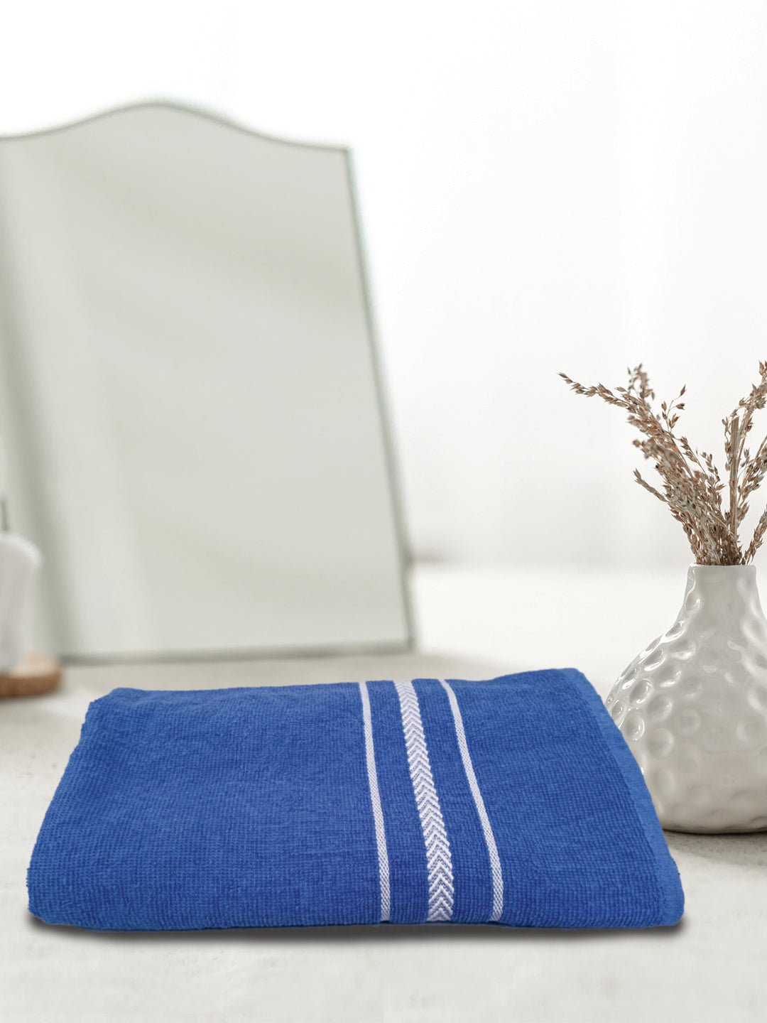 Royal Blue Soft Textured Bath Towel by Athom Living - Athom Living