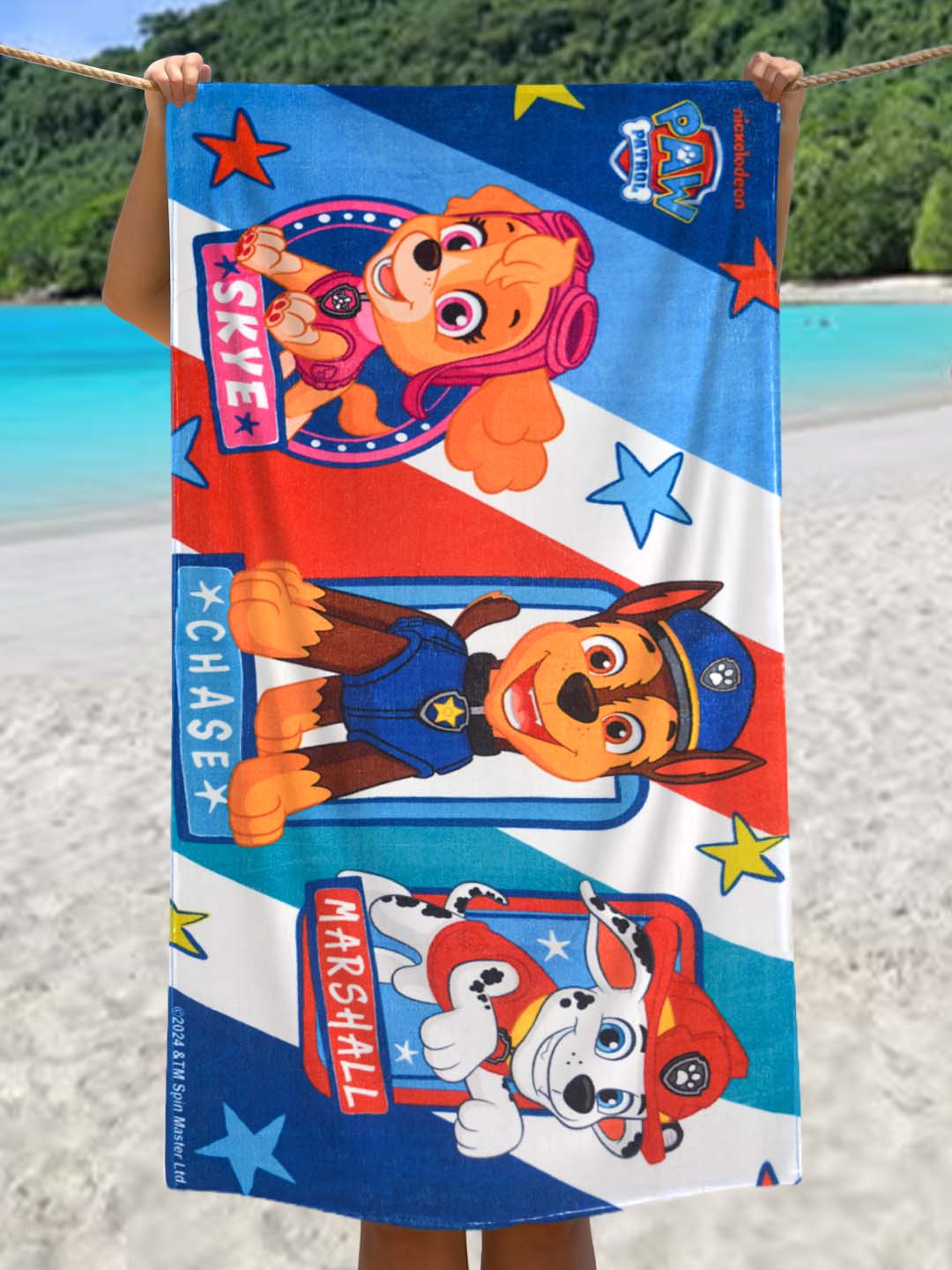 Skype, Chase, Marshall Paw Patrol Kids Bath Towel - Soft & Colorful Design by Athom Living - Athom Living