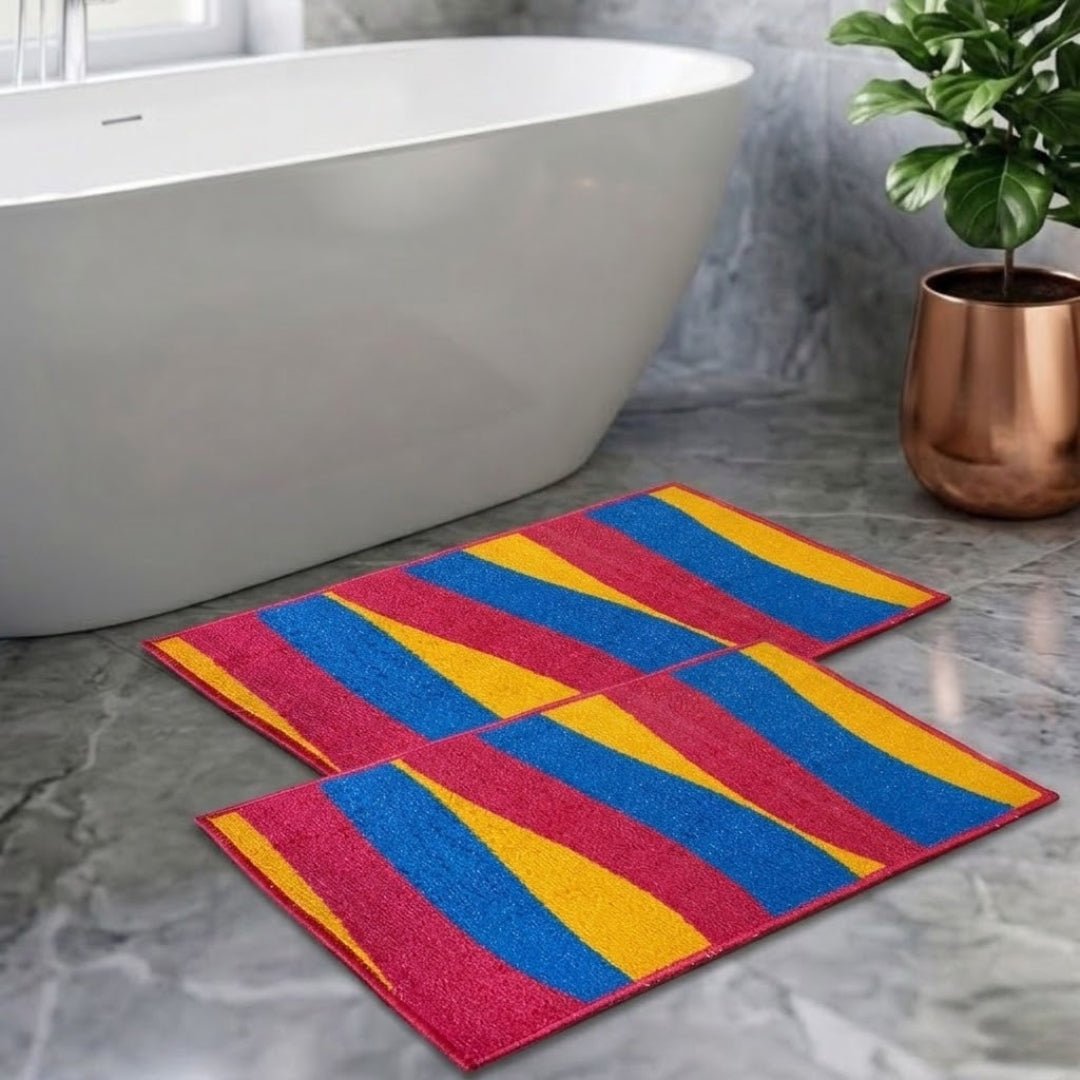 Soft Anti - Slip Micro Designer Bath Mat Set of 2 by Athom Living - Athom Living