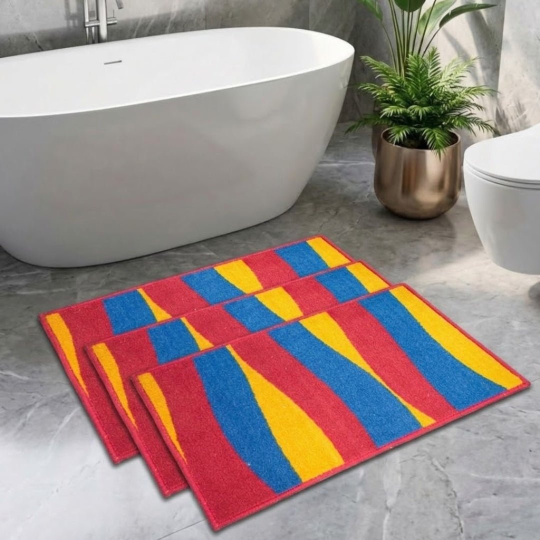 Soft Anti - Slip Micro Designer Bath Mat Set of 3 by Athom Living - Athom Living