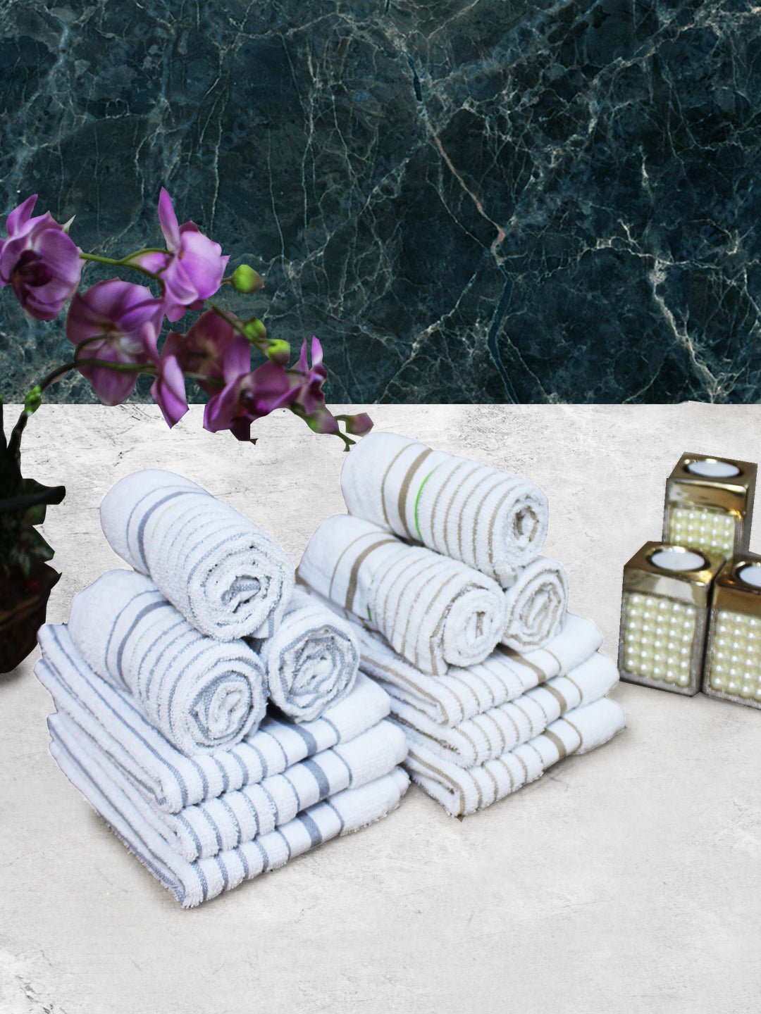 Soft White Cotton Hand Towel (Pack of 12) by Athom Living - Athom Living