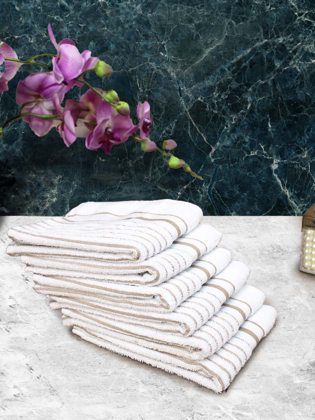 Soft White Cotton Hand Towel (Pack of 6) by Athom Living - Athom Living
