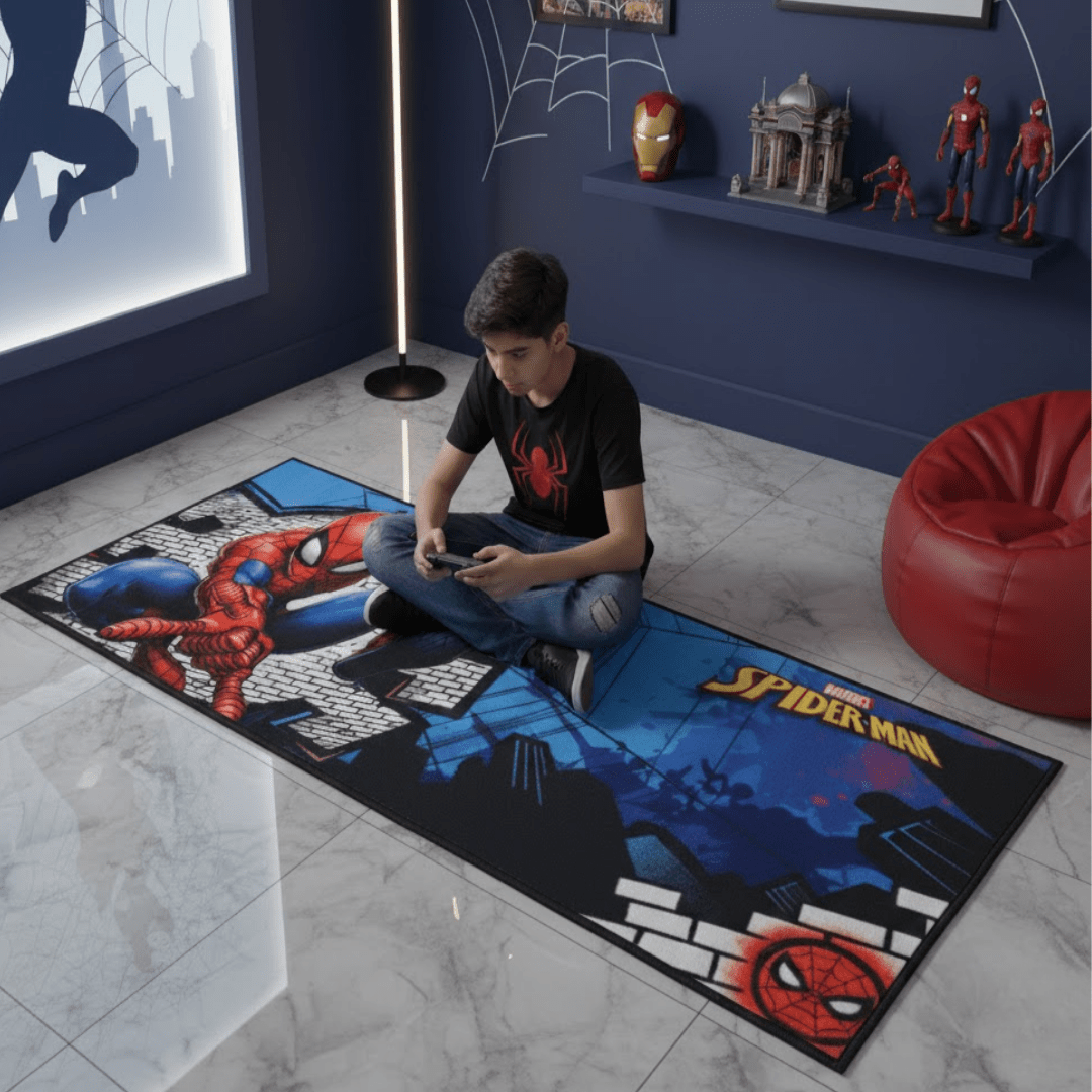 Spiderman (Blue) Themed Runner Carpet(60x140 cm) by Athom Living - Athom Living