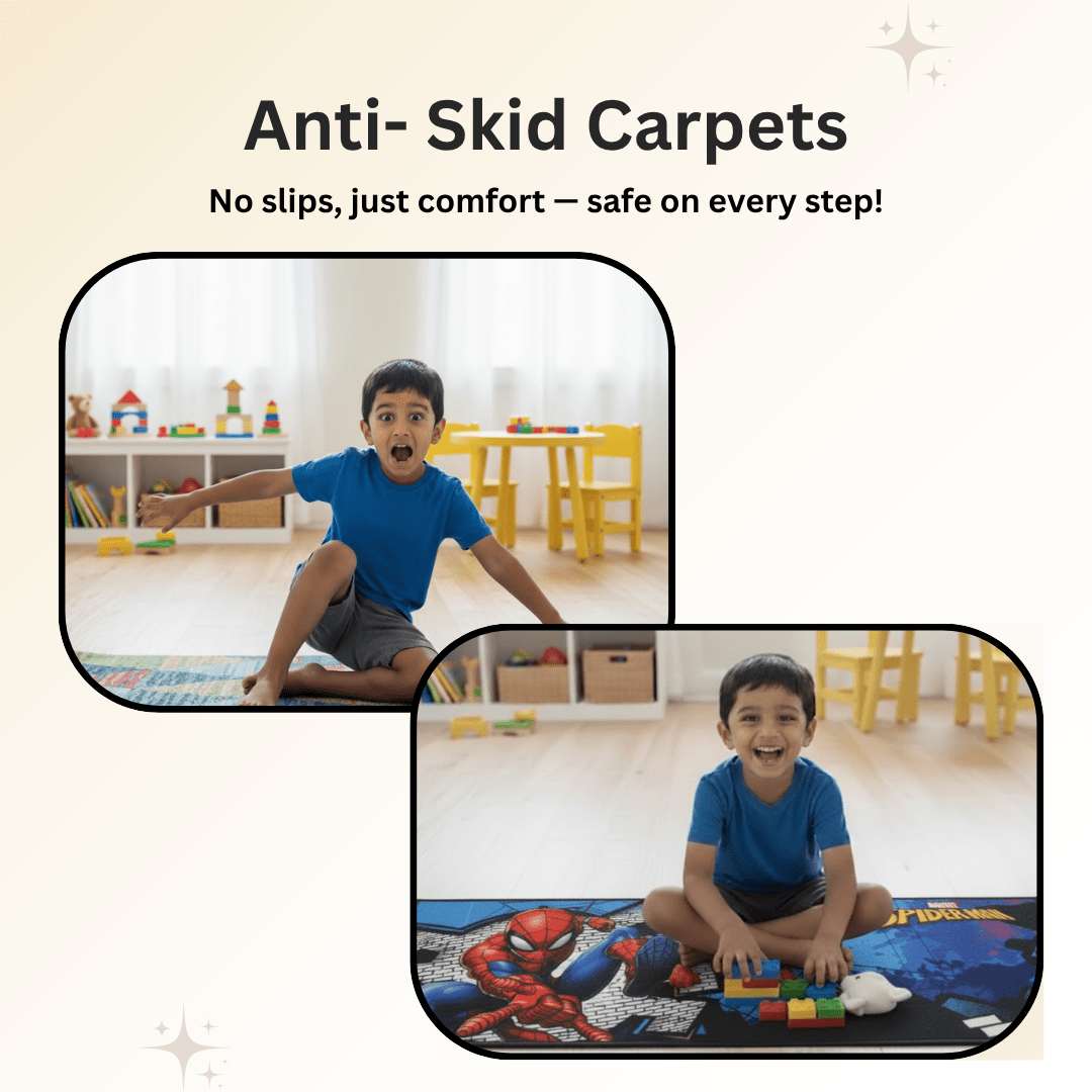 Spiderman (Blue) Themed Runner Carpet(60x140 cm) by Athom Living - Athom Living