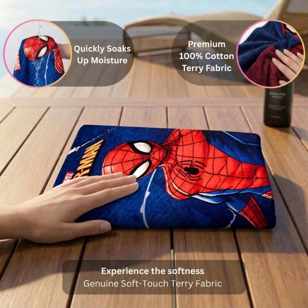 Spiderman Kids Cotton Bath Towel - Soft & Durable Towel by Athom Living - Athom Living