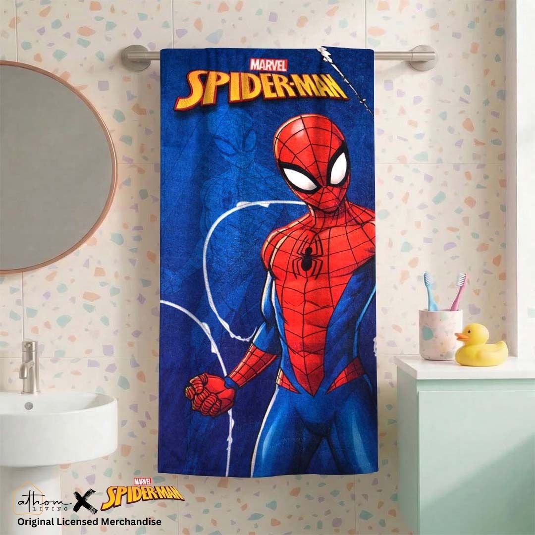 Spiderman Kids Cotton Bath Towel - Soft & Durable Towel by Athom Living - Athom Living