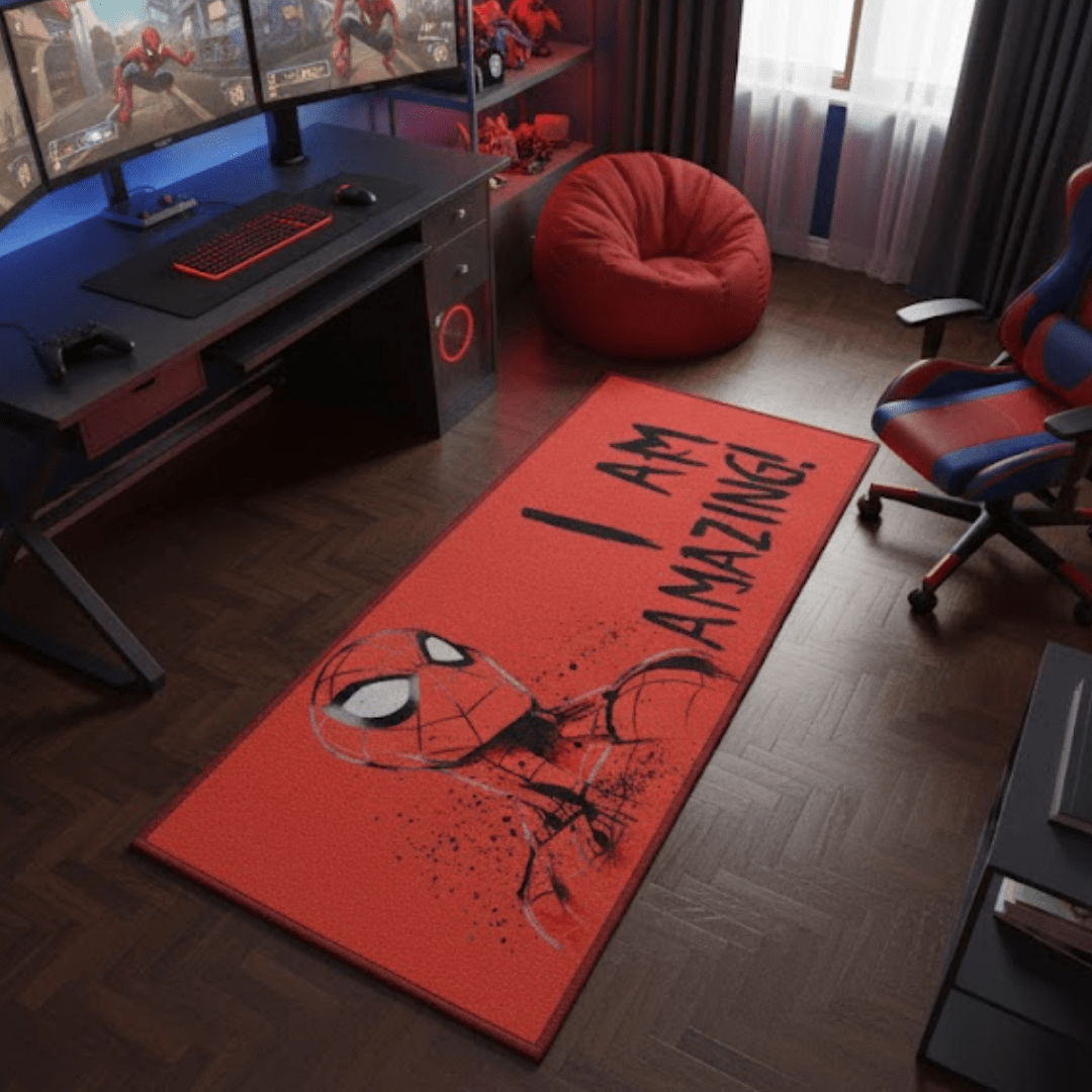 Spiderman (Red) Themed Runner Carpet(60x140 cm) by Athom Living - Athom Living