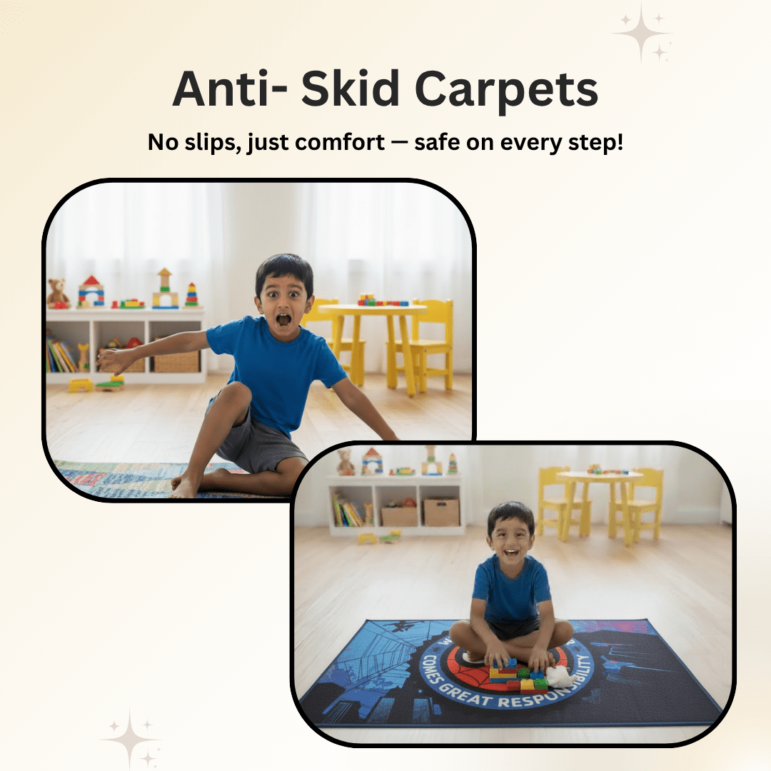 Spiderman Themed Kids Carpet(90x150cm) by Athom Living - Athom Living