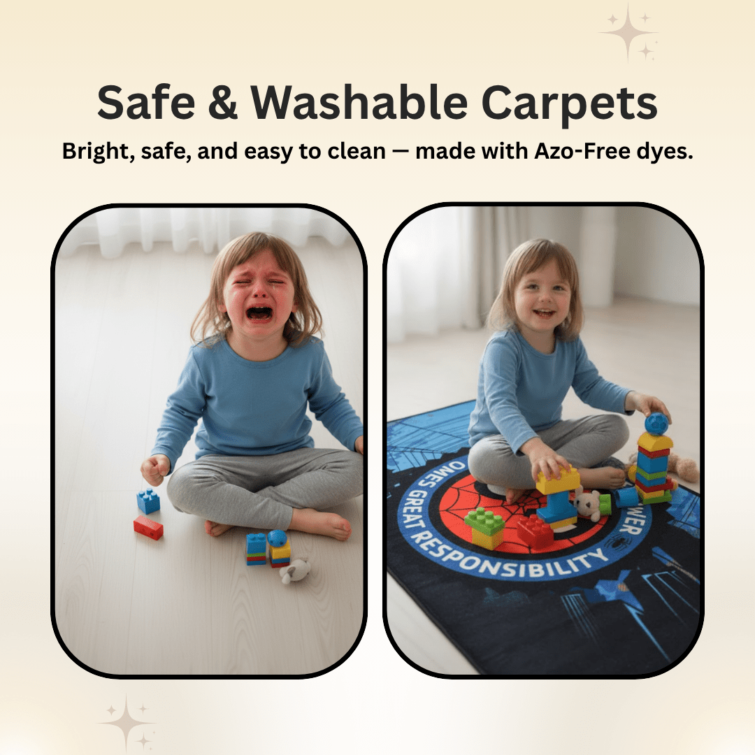 Spiderman Themed Kids Carpet(90x150cm) by Athom Living - Athom Living