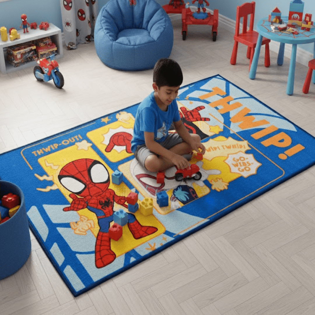 Spidey Themed Kids Carpet(90x150cm) by Athom Living - Athom Living