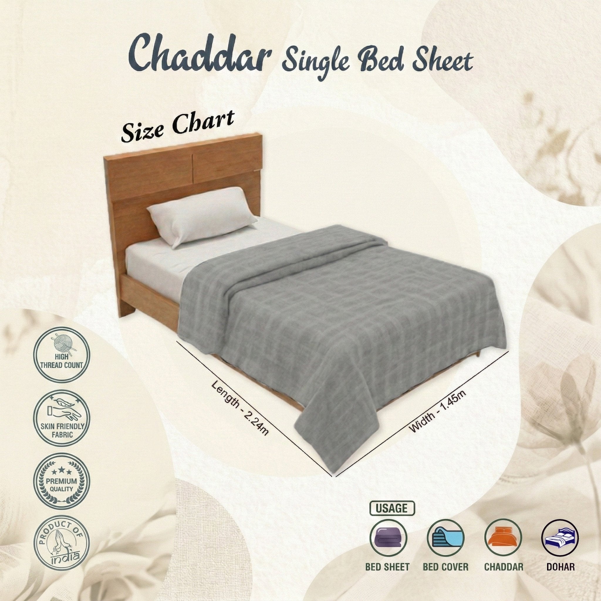 Star Chaddar Stripes Cotton Bedsheet | Lavender & Water Green,Pack of 2 by Athom Living - Athom Living
