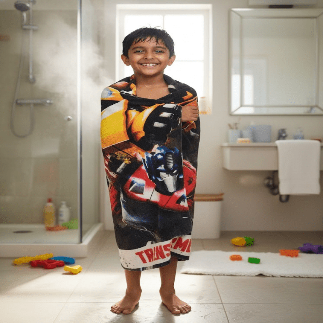 Transformer Kids Bath Towel and Kids Doormat Combo - Pack of 2 by Athom Living - Athom Living
