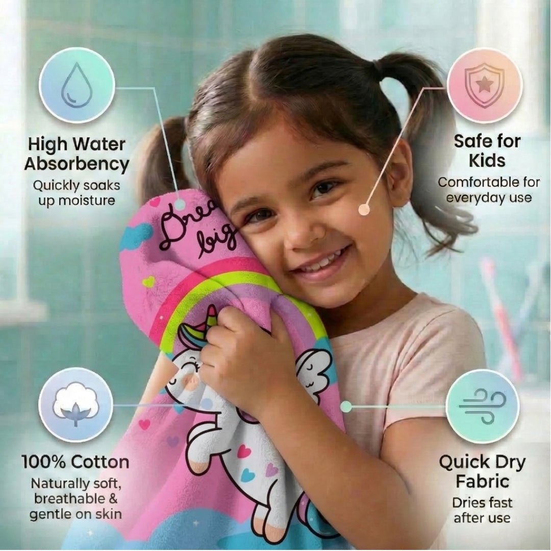 Unicorn Kids Cotton Bath Towel – Soft, Absorbent & Cozy by Athom Living - Athom Living