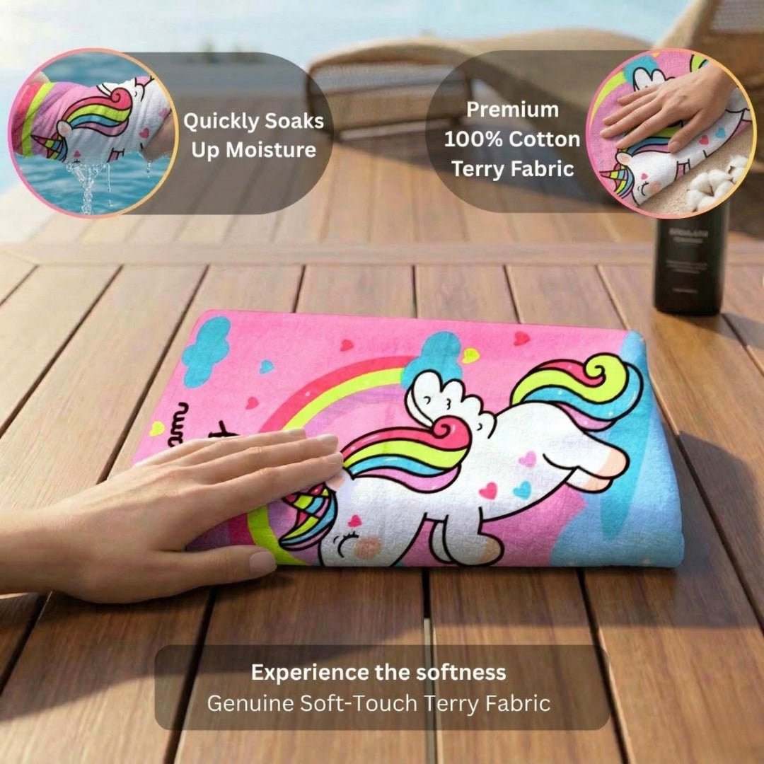 Unicorn Kids Cotton Bath Towel – Soft, Absorbent & Cozy by Athom Living - Athom Living