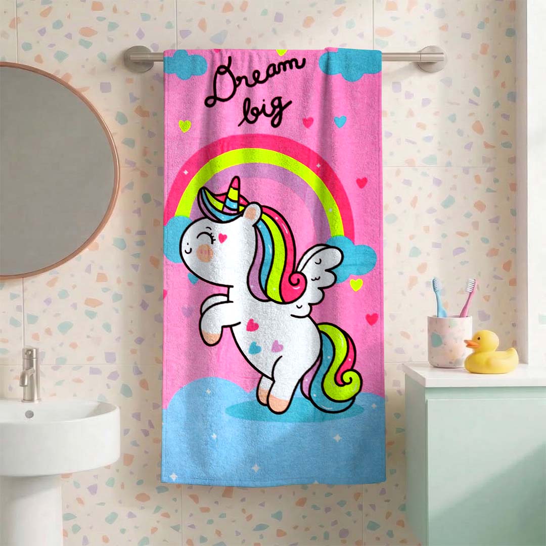 Unicorn Kids Cotton Bath Towel – Soft, Absorbent & Cozy by Athom Living - Athom Living