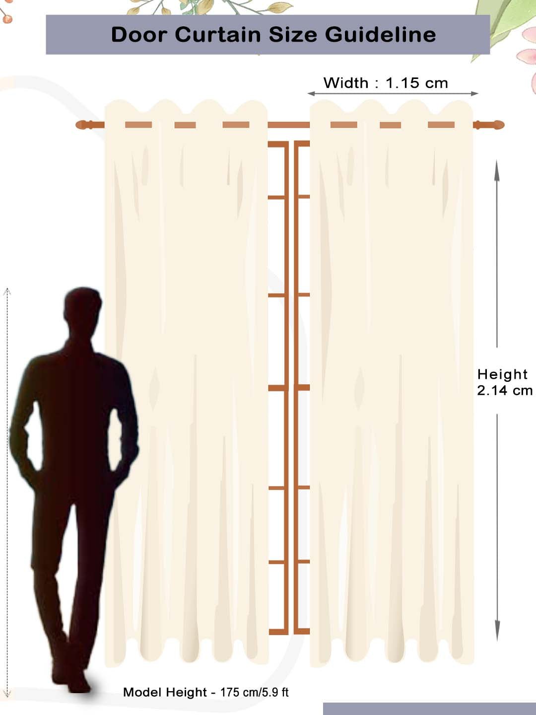 Vogue Blue - Grey Collection Solid Door Drapes Curtain - Set of 2 by Athom Living - Athom Living