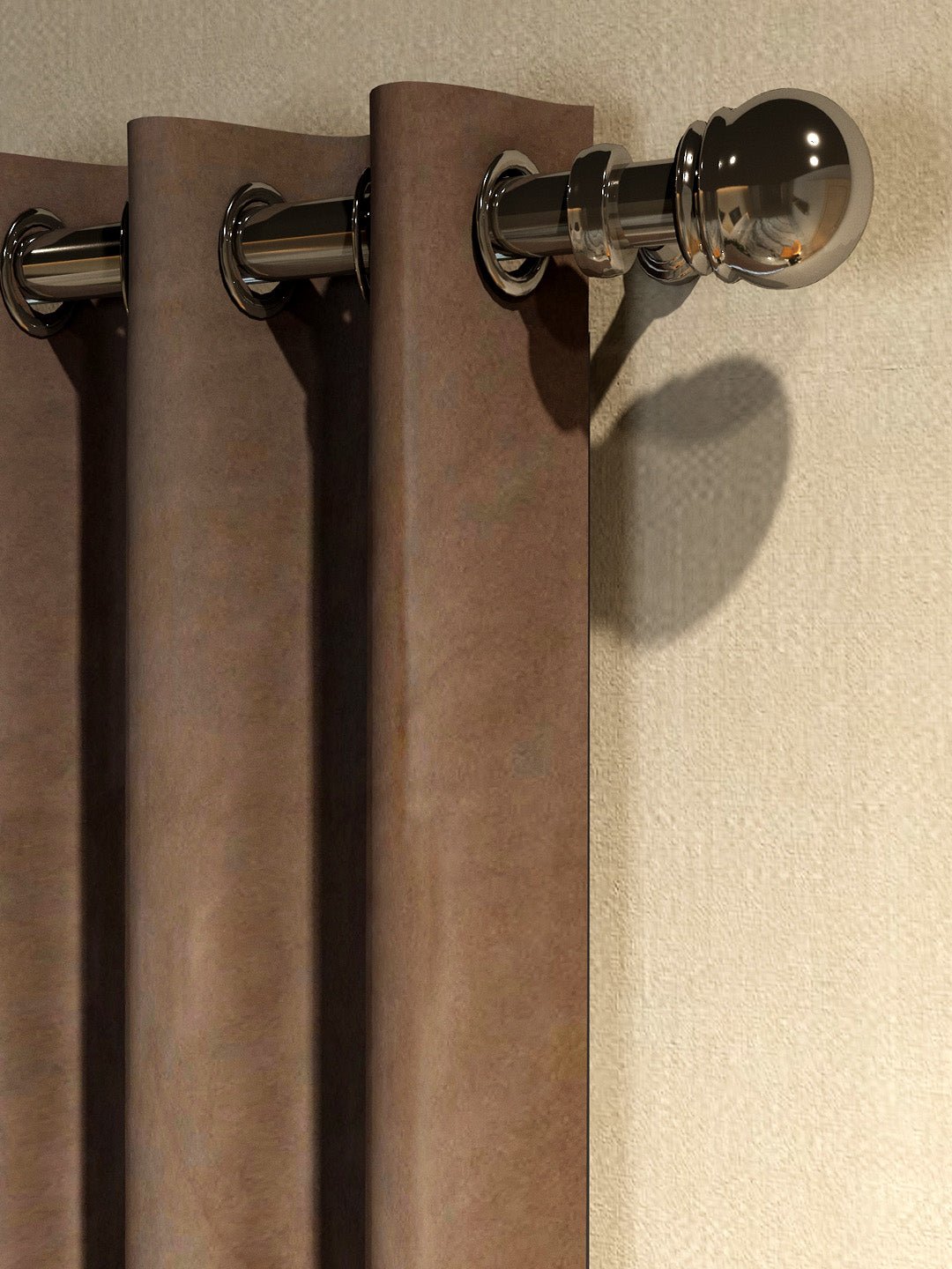 Vogue Brown Collection Solid Door Drapes Curtain - Set of 2 by Athom Living - Athom Living