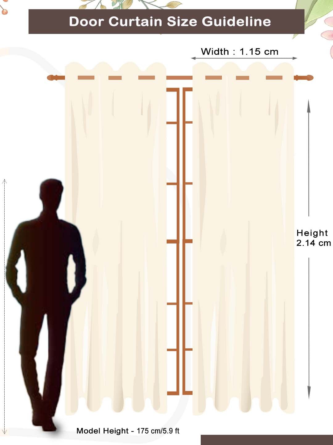 Vogue Brown Collection Solid Door Drapes Curtain - Set of 2 by Athom Living - Athom Living