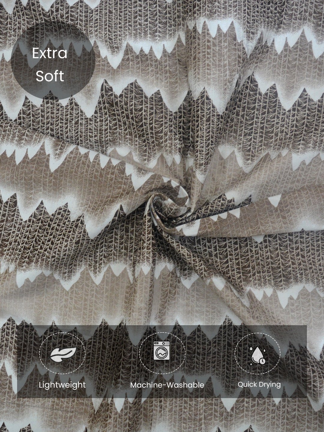 Vogue Brown Hill Collection Solid Door Drapes Curtain - Set of 2 by Athom Living - Athom Living