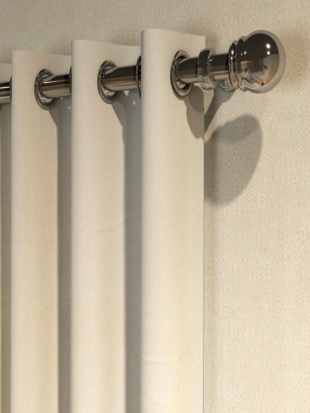 Vogue Light Ivory Collection Solid Door Drapes Curtain - Set of 2 by Athom Living - Athom Living