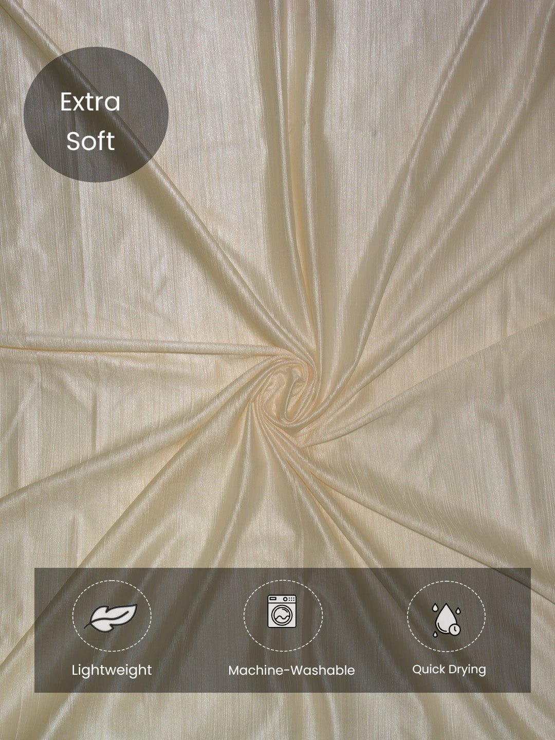 Vogue Light Ivory Collection Solid Door Drapes Curtain - Set of 2 by Athom Living - Athom Living