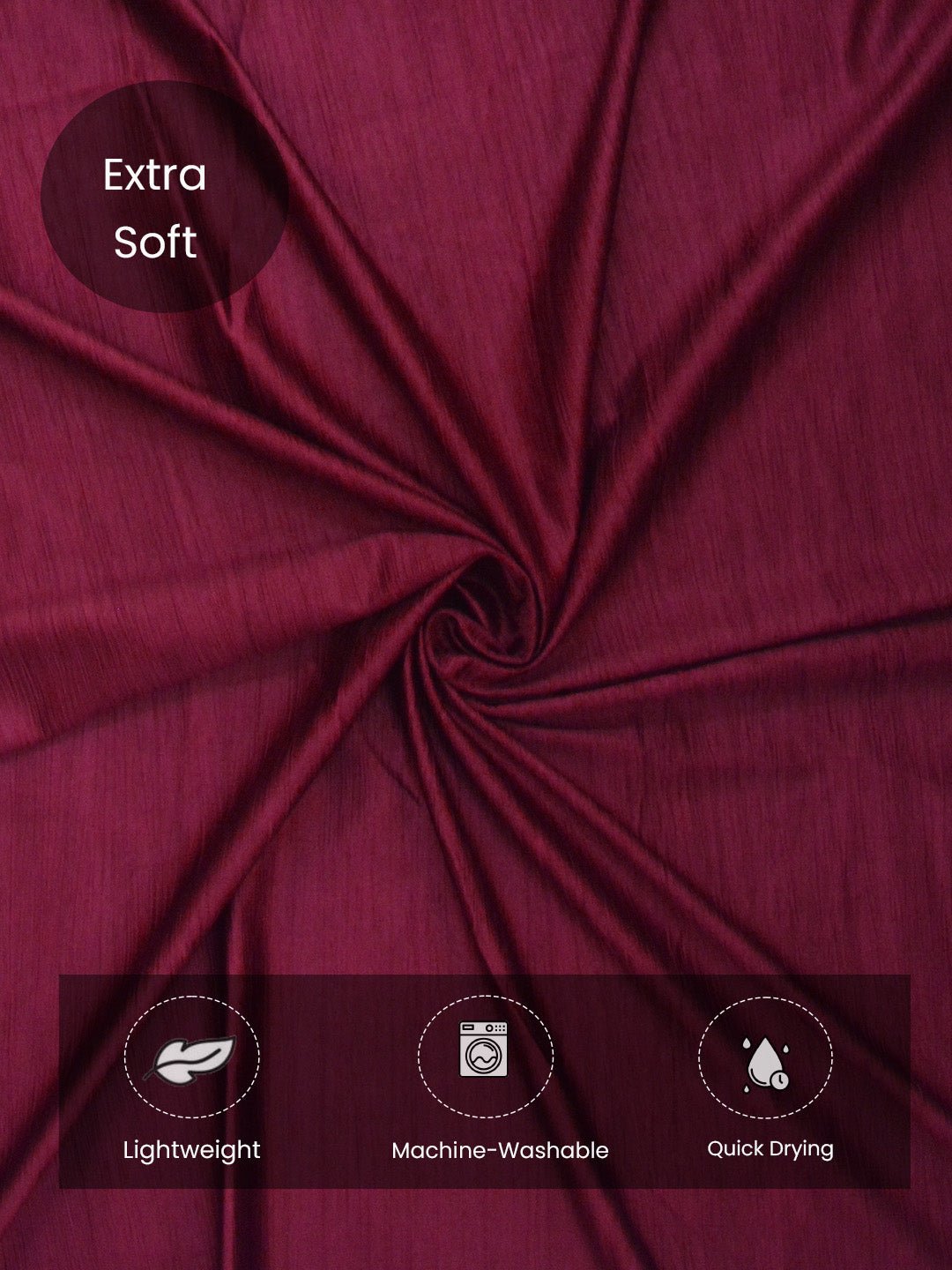 Vogue Maroon Collection Solid Door Drapes Curtain - Set of 2 by Athom Living - Athom Living