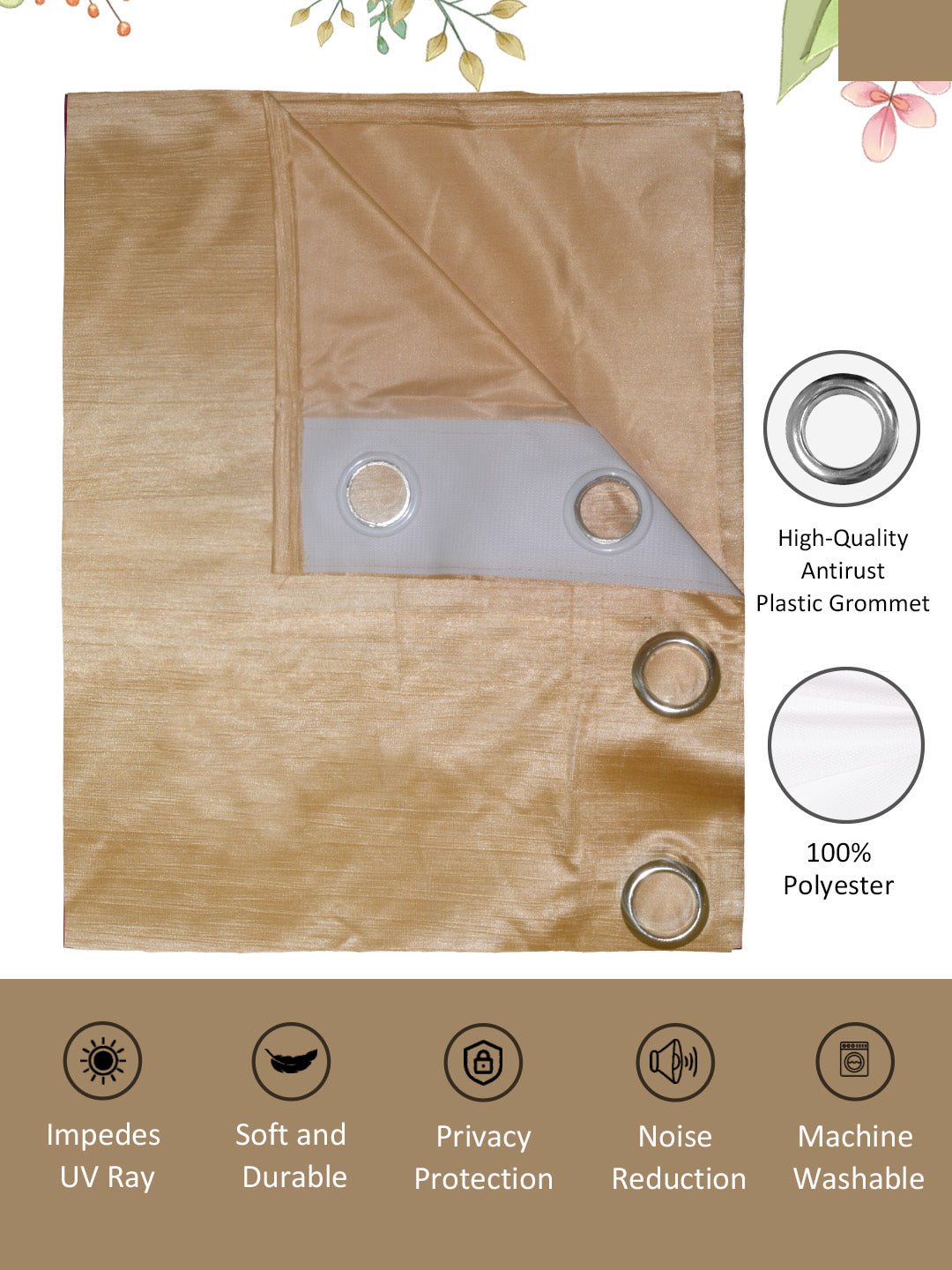 Vogue Mustard Yellow Collection Solid Window Drapes Curtain - Set of 2 by Athom Living - Athom Living