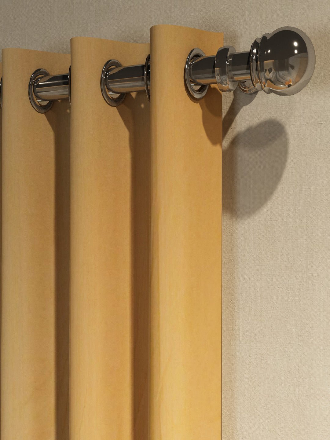 Vogue Mustard Yellow Collection Solid Window Drapes Curtain - Set of 2 by Athom Living - Athom Living