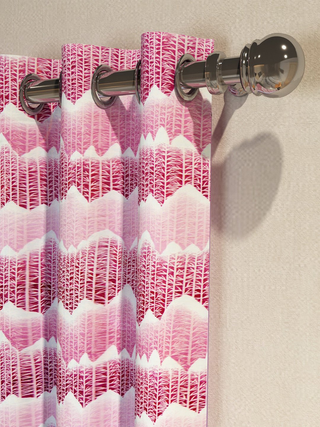 Vogue Pink - White Pattern Collection Solid Window Drapes Curtain - Set of 2 by Athom Living - Athom Living