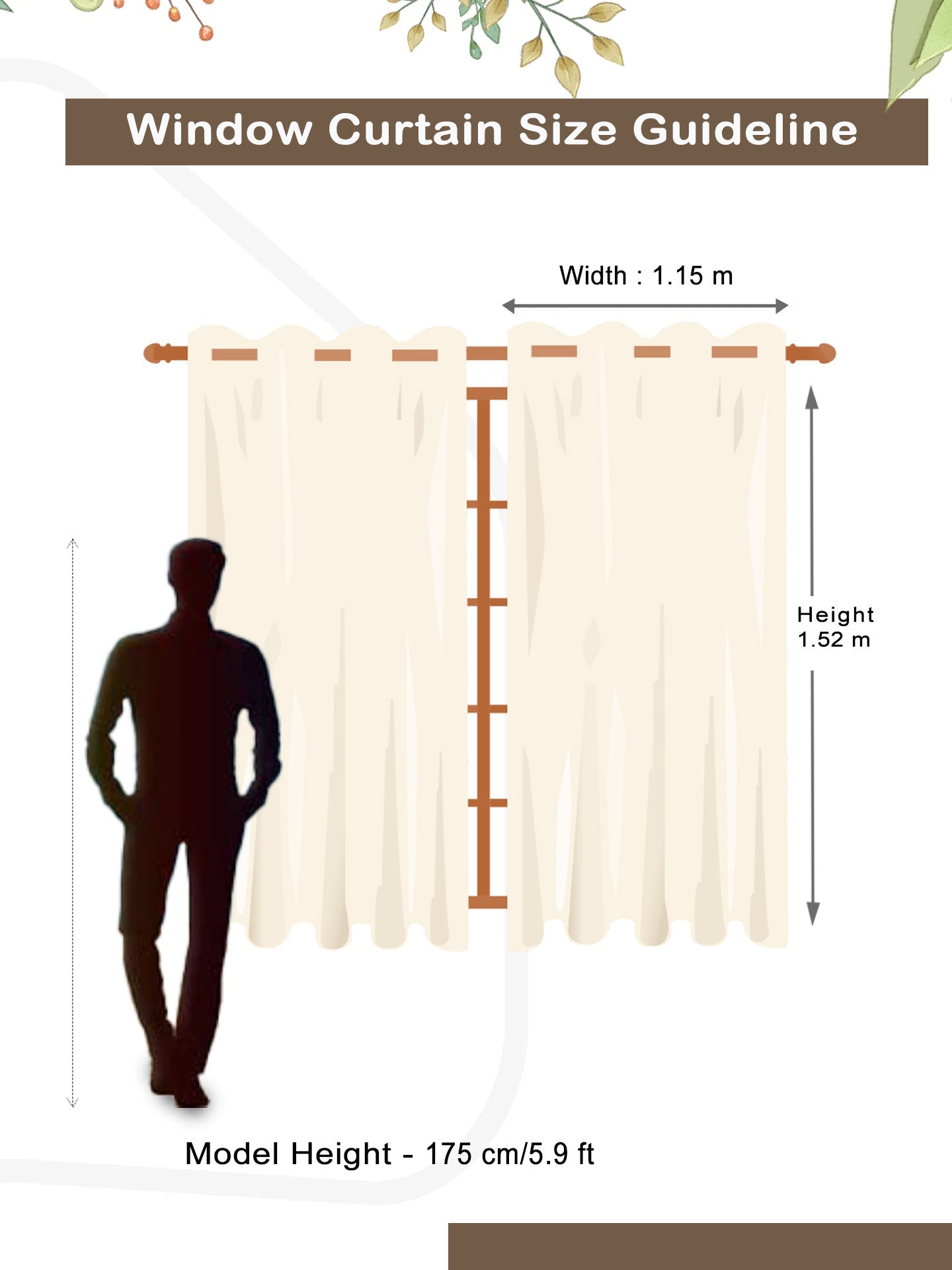 Vogue Soft Golden Brown Collection Solid Window Drapes Curtain - Set of 2 by Athom Living - Athom Living