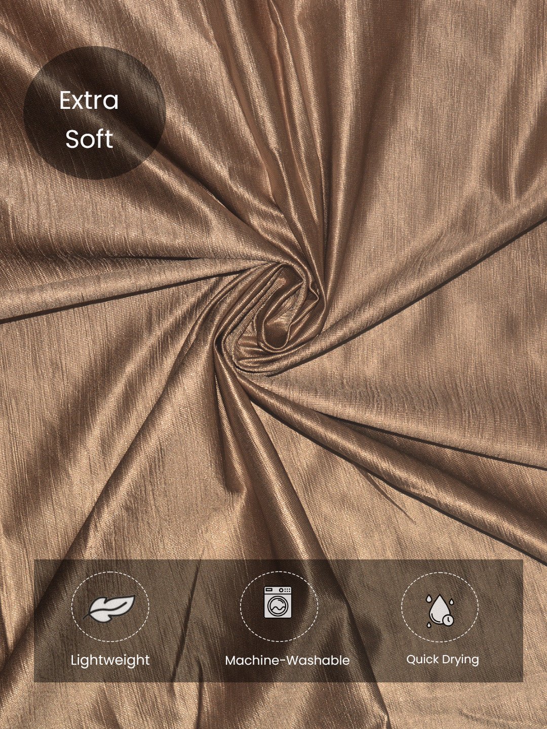 Vogue Soft Golden Brown Collection Solid Window Drapes Curtain - Set of 2 by Athom Living - Athom Living