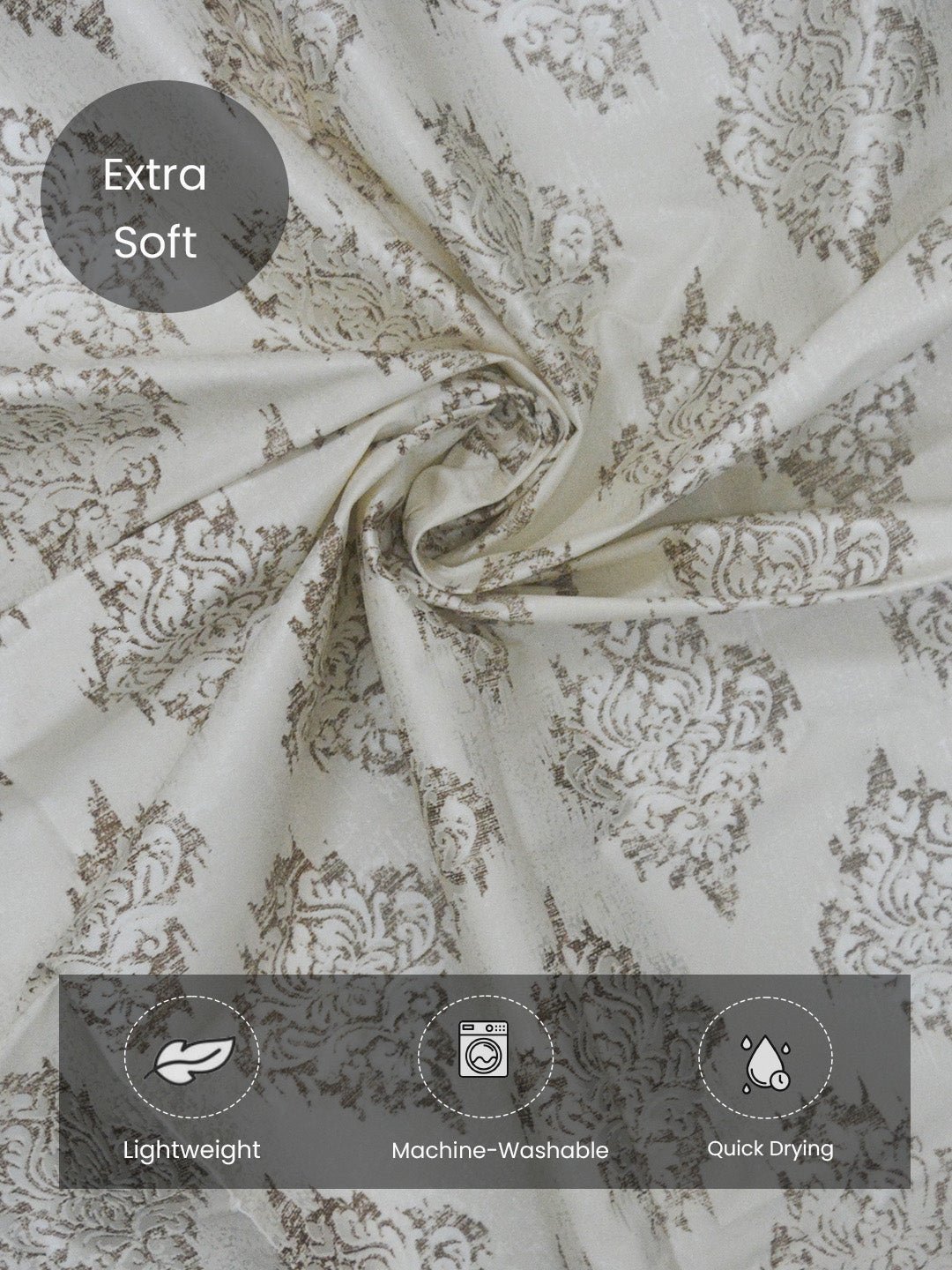 Vogue Soft Ivory Collection Solid Door Drapes Curtain - Set of 2 by Athom Living - Athom Living